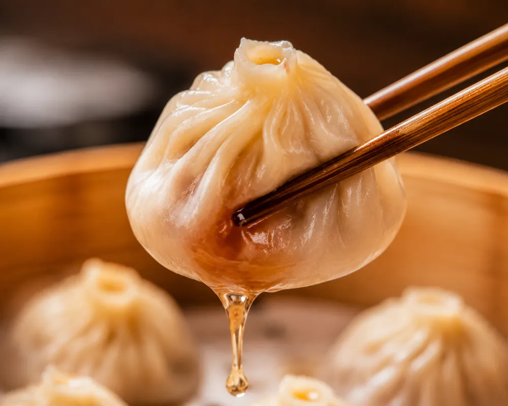 無錫必吃美食老字號熙盛源蟹粉小籠包爆汁特寫 無錫必吃美食老字號熙盛源蟹粉小籠包爆汁特寫